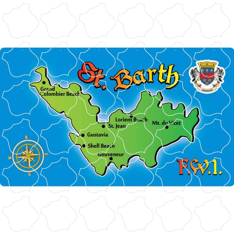 Barth Island Map St. Barth F.W.I Barthelemy Island Map