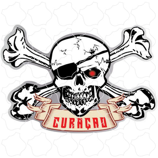 Curacao Skull & Crossbones Banner Horizontal