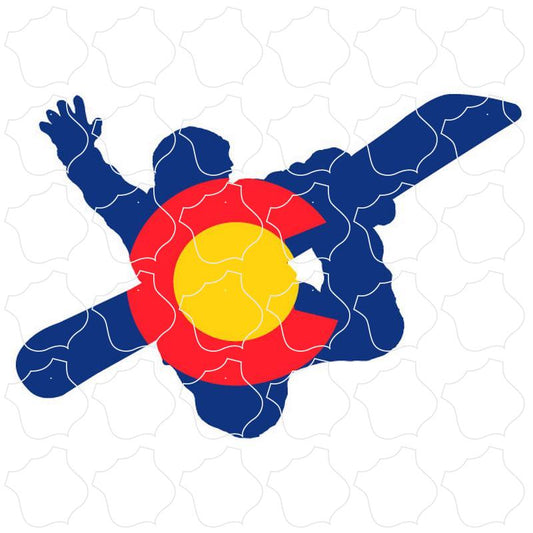 CO Flag Snowboarder Colorado Flag Snowboarder