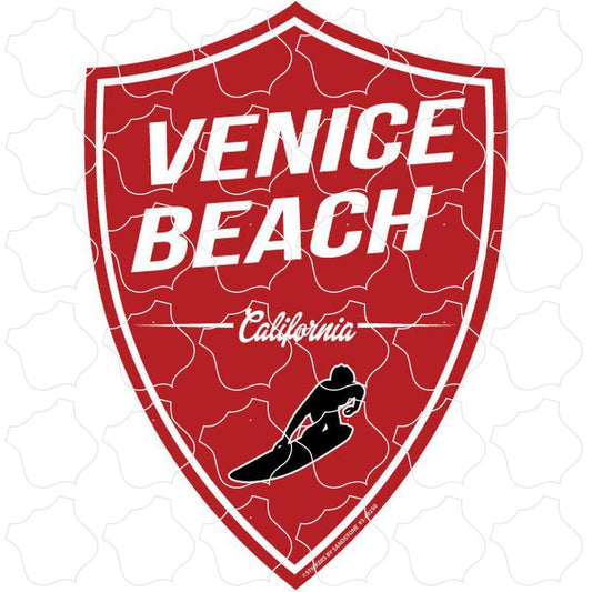 Red Surfer Shield Venice Beach, CA Red Surfer Shield