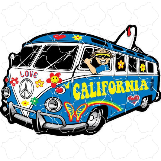 California Hippie Surfboard Bus