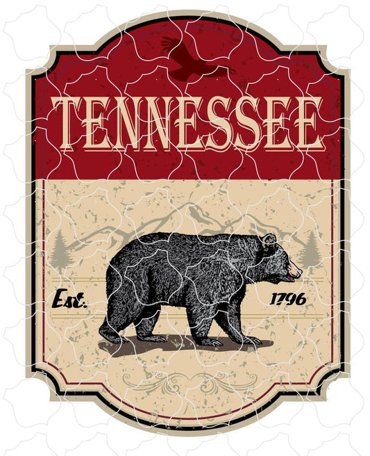 Tennessee Red Sign with Black Bear