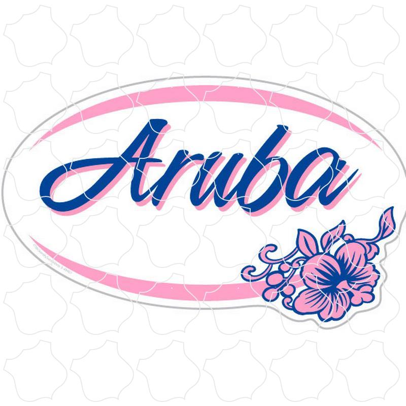 Aruba Pink Purple Hibiscus Oval