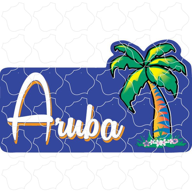 Aruba Palm Tree Purple Background