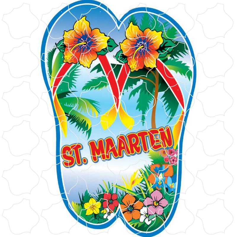 St Maarten Flower Flip Flops