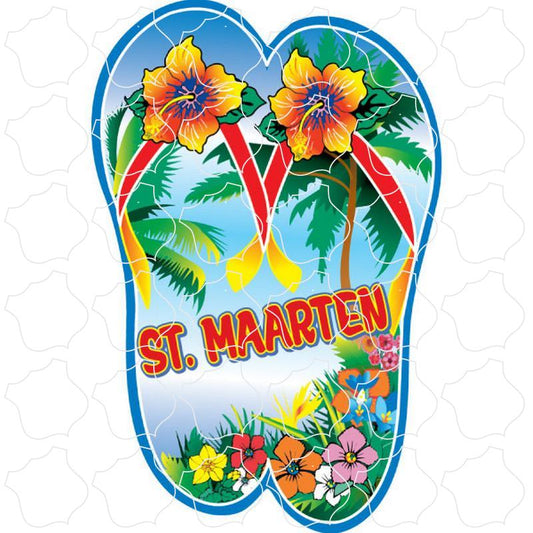 St Maarten Flower Flip Flops