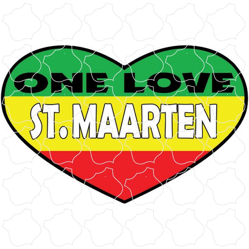 St Maarten One Love Heart