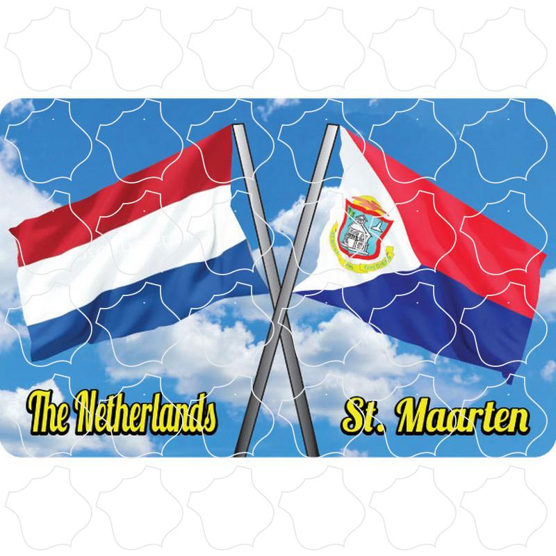 St Maarten St Maarten & Netherlands Crossing Flags Photo