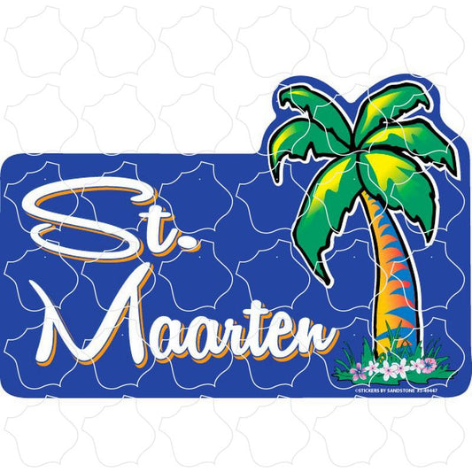 St Maarten Palm Tree Purple Background