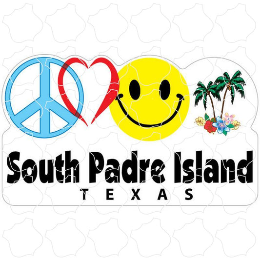 South Padre Island, TX Peace Heart Happy Palm Tree