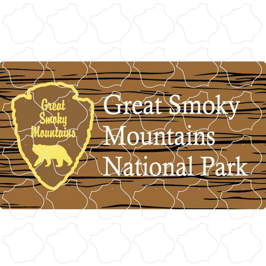 Great Smoky Mountains Arrowhead Wood Sign