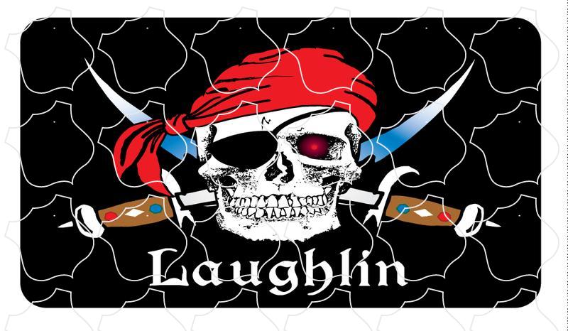 Laughlin Pirate Rectangle Laughlin Pirate with Swords Rectangle