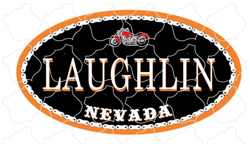 Laughlin Oval Biker Chain Laughlin Black Oval wih Motorcycle Chain