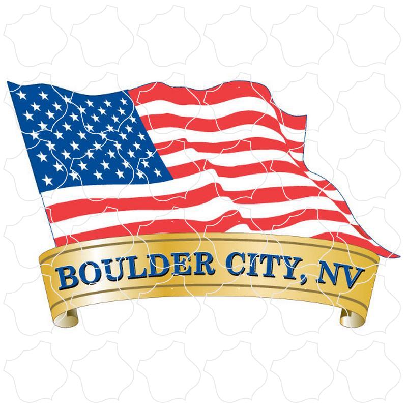Boulder City Flag Banner Boulder City Wavy American Flag