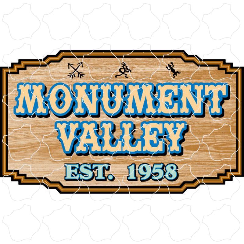 Monument Valley Wood Sign With Icons