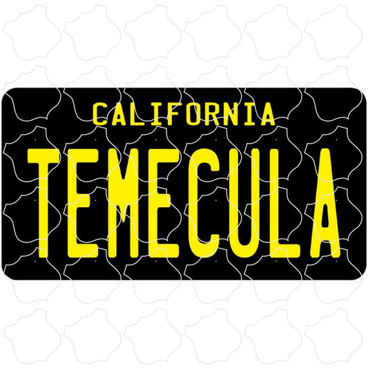 Temecula, California Black License Plate