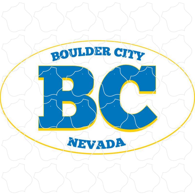 Boulder City BC Blue Gold Euro Oval Boulder City BC Euro Oval Blue & Gold