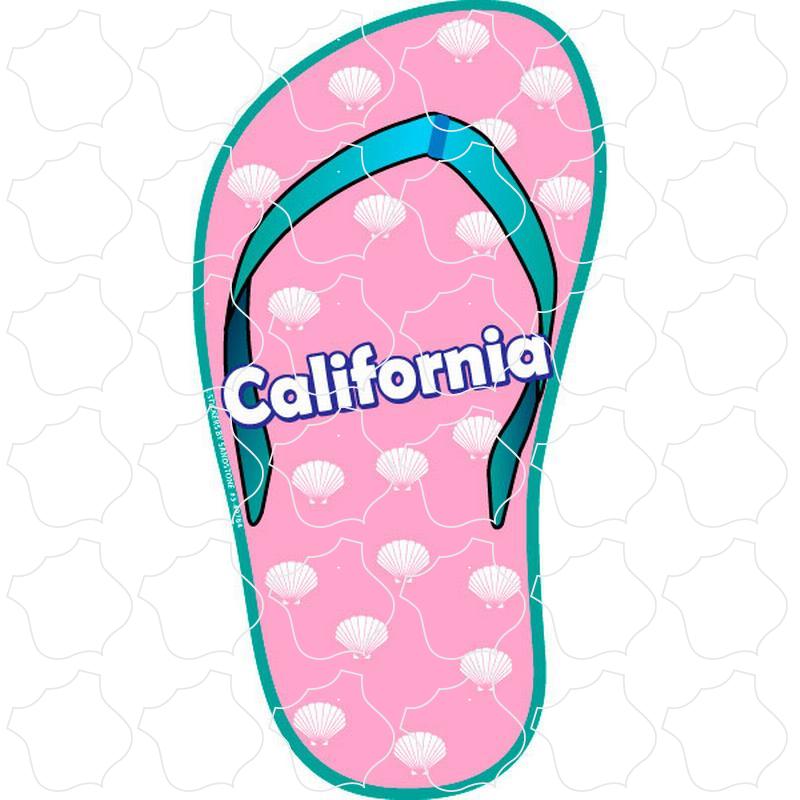 California Pink Shell Print Flip Flop