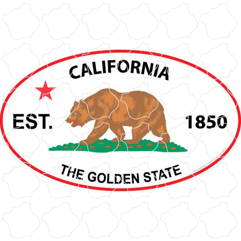 California California Flag Oval