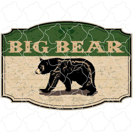 Big Bear Wide Green Bear Sign