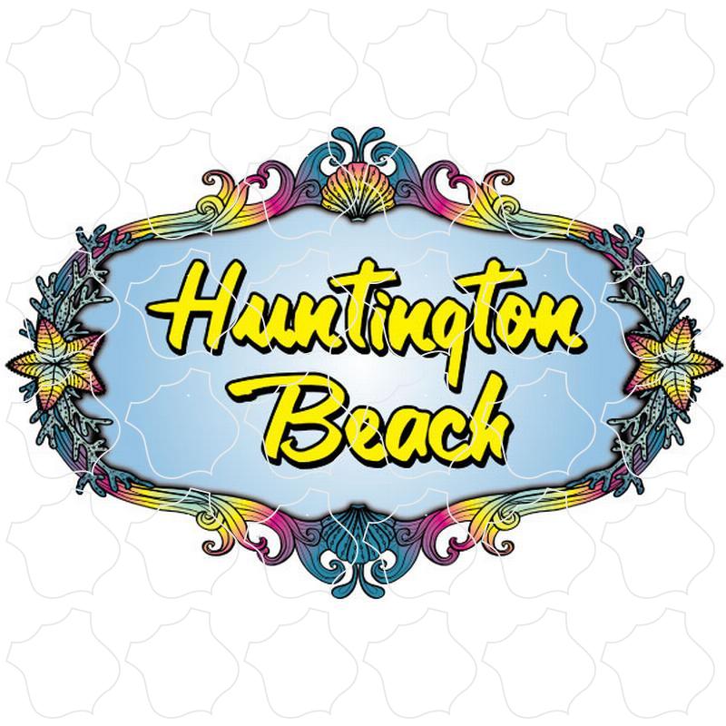 Huntington Beach, CA Coastal Seashell Border