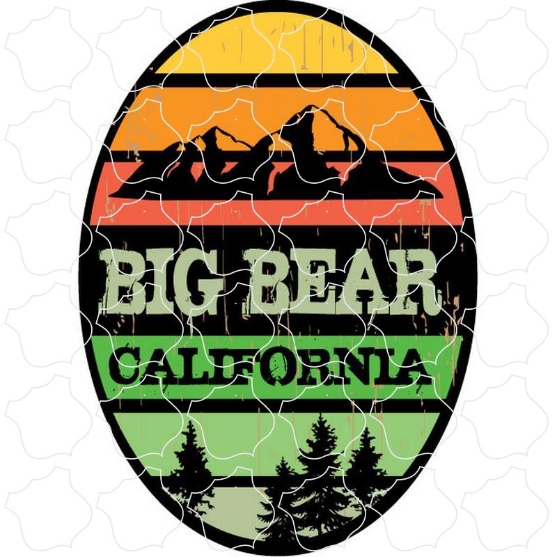 Big Bear, California Mountain Stripe Oval