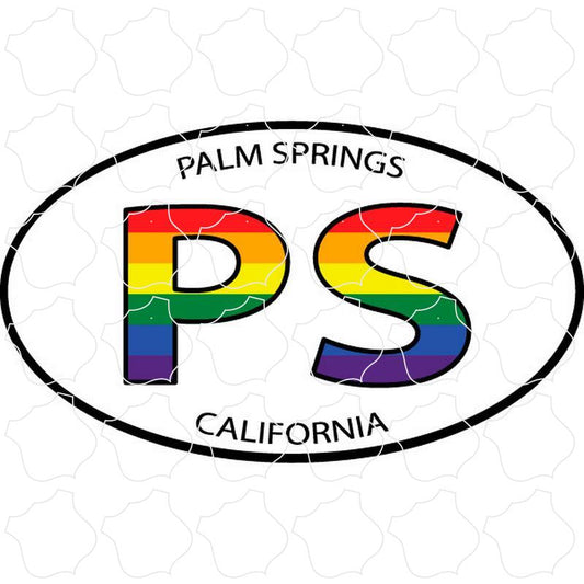 Rainbow Letters Euro Oval Palm Springs, CA PS Rainbow Letters Euro Oval