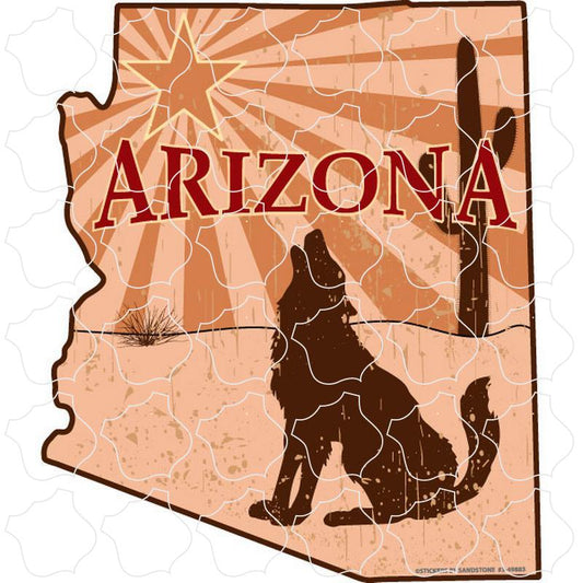 Arizona State Shape Coyote