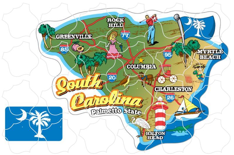 50 States South Carolina Map South Carolina Map