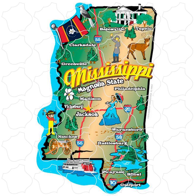 Mississippi Map 50 States Mississippi Map