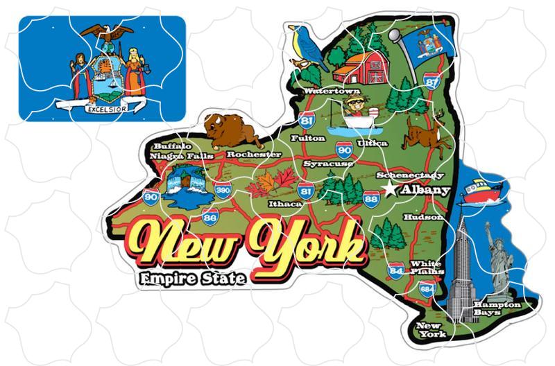 50 States New York Map New York Map