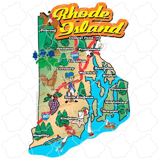 50 States Rhode Island Map Rhode Island Map