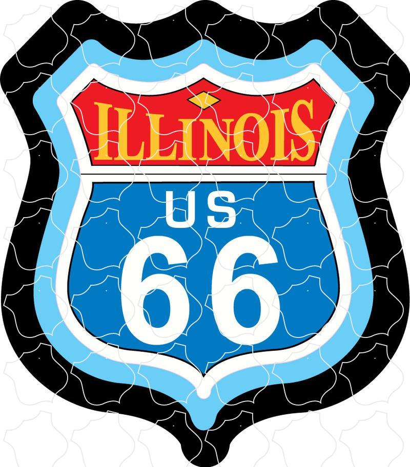 Illinois Route 66 Color Shield