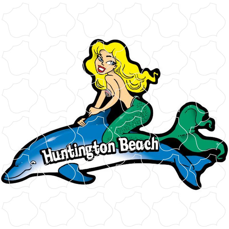 Huntington Beach Mermaid On Dolphin