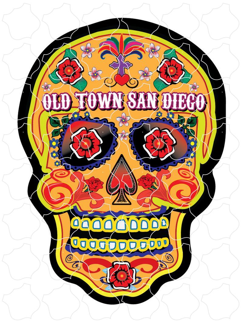 Old Town San Diego Yellow/Red Sugar Skull