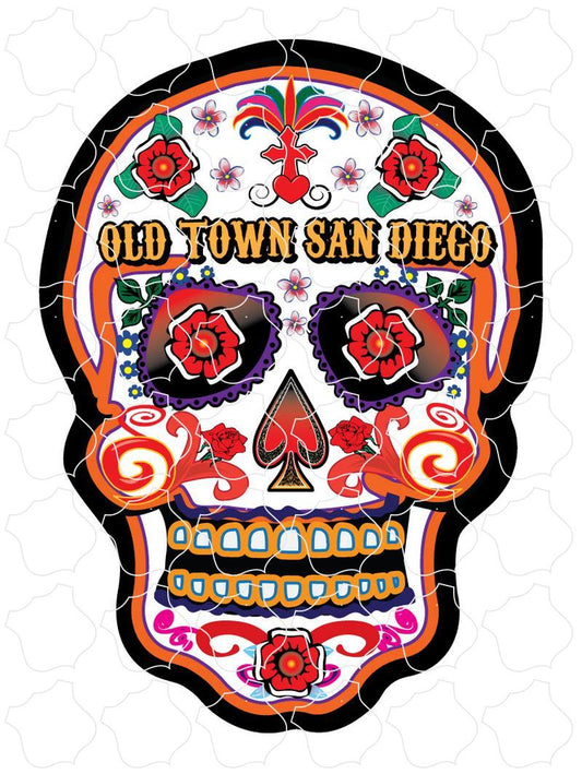 Old Town San Diego Orange/White Sugar Skull