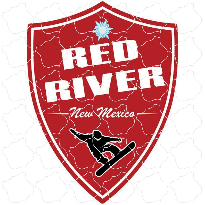 Red River, New Mexico Red Snow Boarder Shield