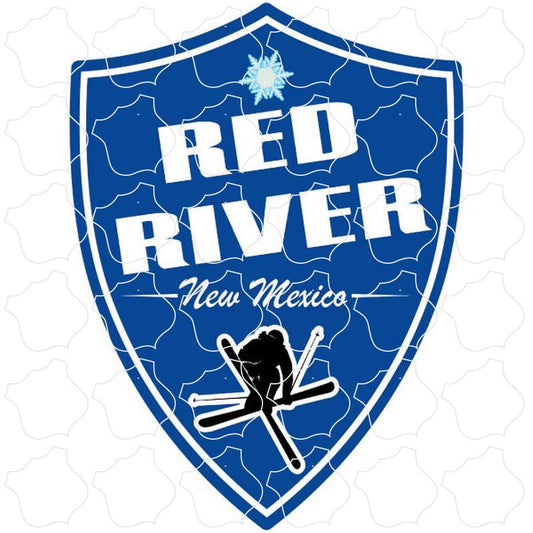 Red River, New Mexico Blue Skier Shield