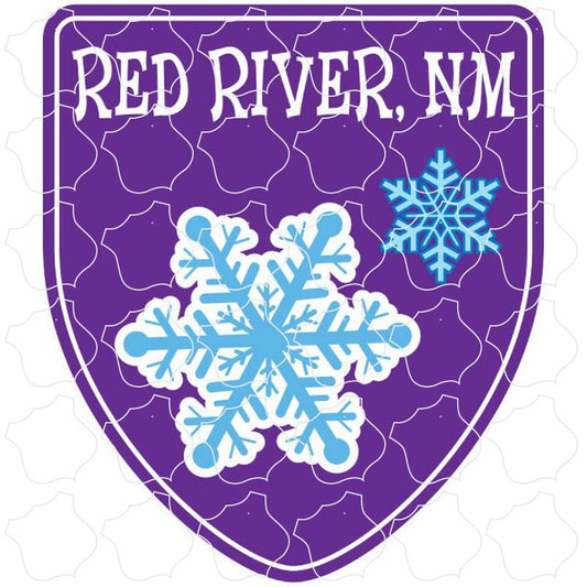 Red River, NM Snowflakes In Purple Shield