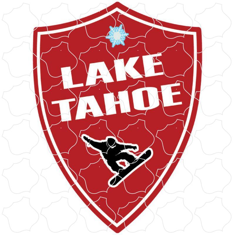 Lake Tahoe Red Snow Boarder Shield