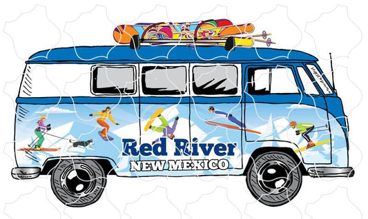 Red River, New Mexico Snow Bus Side View