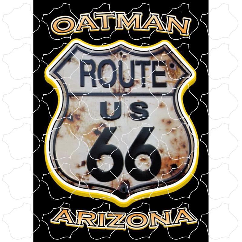 Oatman, Arizona Gold Rusty Route 66 Shield