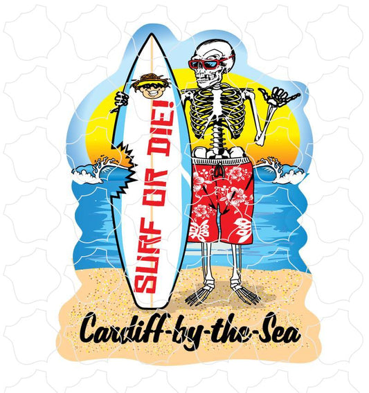 Cardiff-by-the-Sea Surf Or Die Skeleton