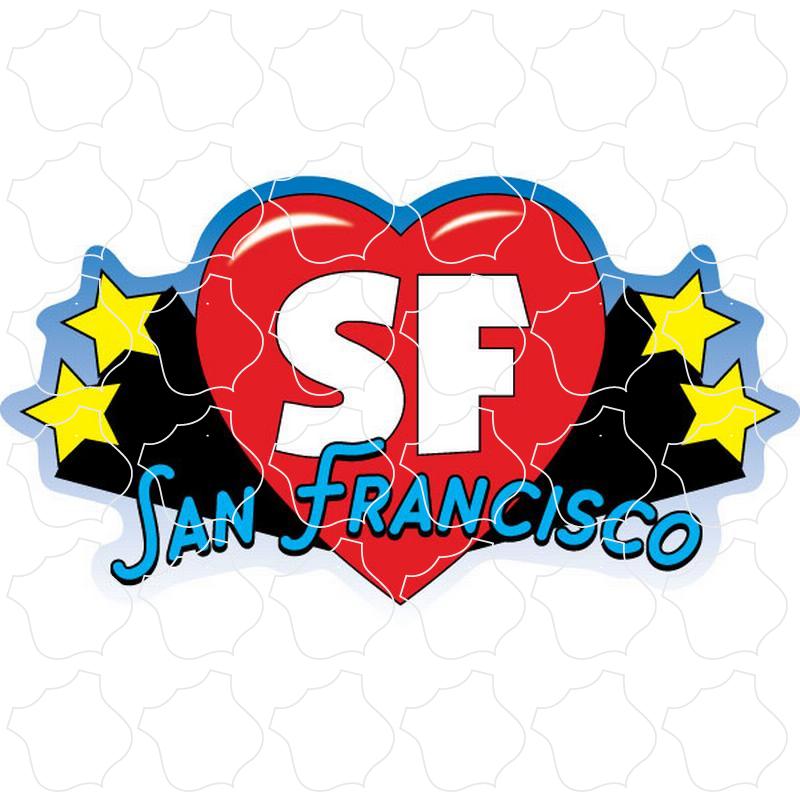 San Francisco, California Heart & Stars San Francisco, CA Heart & Stars