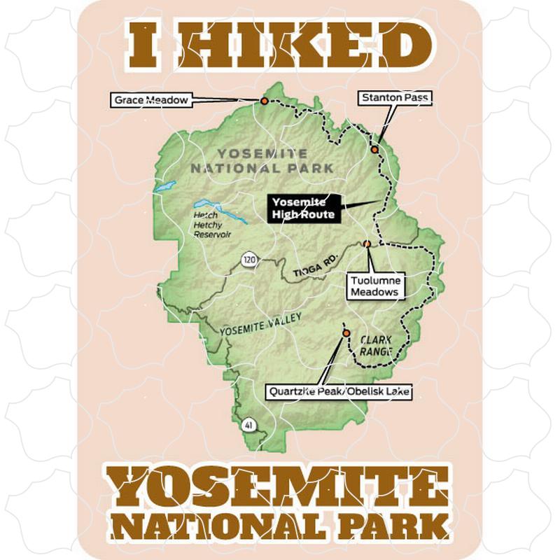 Yosemite, CA I Hiked Trails Map