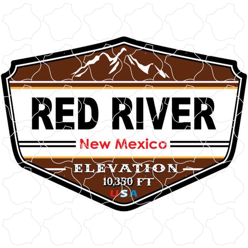 Red River, New Mexico Brown Elevation Shield