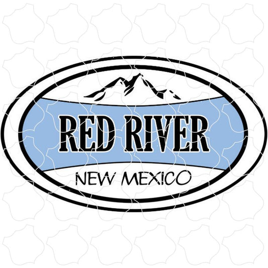 Red River, New Mexico Blue Banner Mountain Oval