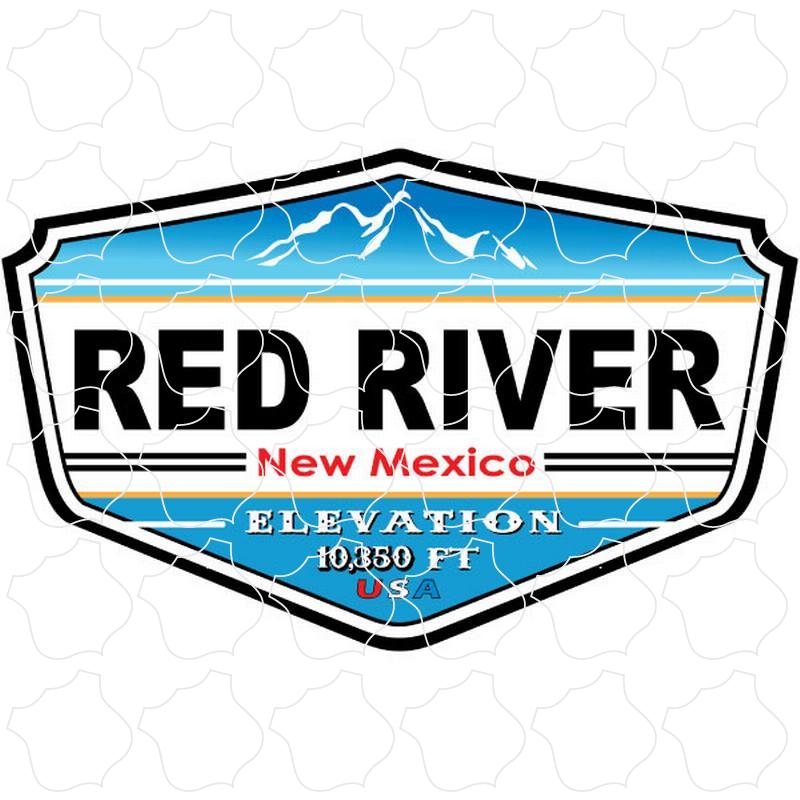 Red River, New Mexico Blue Mountain Elevation Shield