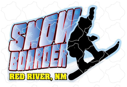 Red River, NM Snow Boarder Silhouette