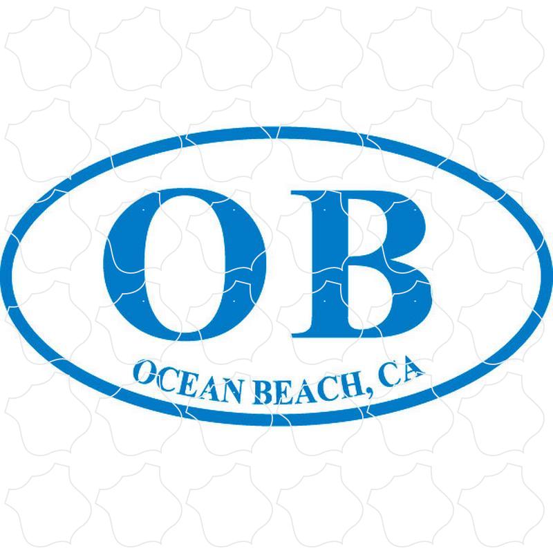 Ocean Beach, CA Light Blue Euro Oval